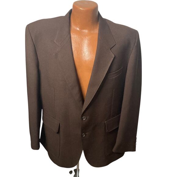Levis Action Suit Jacket Blazer Mens 44R 2 Button Brown - Picture 1 of 14